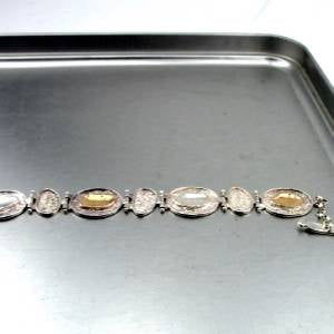Hadar Designers Handmade 9k Yellow Gold 925 Sterling Silver Bracelet (I b162b)