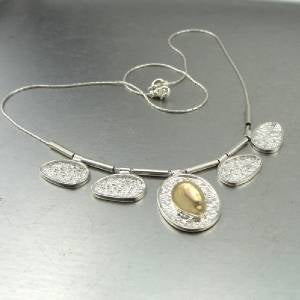 Hadar Designers Handmade 9k Yellow Gold 925 Sterling Silver Bracelet (I b162b)