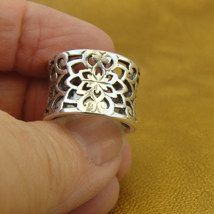 Filigree Ring 925 Sterling Silver  size 6.5,7 Handmade Hadar Designers (Ms 1718)Y