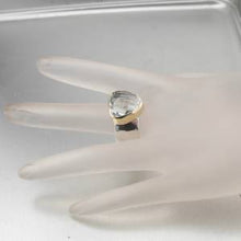 Load image into Gallery viewer, Hadar Designers 9k Yellow Gold 925 Silver Green Amethyst Ring 6,7,8,9,10 (I r350