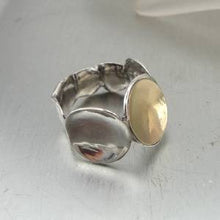 Load image into Gallery viewer, Hadar Designers Handmade 9k Yellow Gold 925 Sterling Silver Ring 7.5, 8 (H) SALE