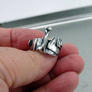 Hadar Designers The Lovers Handmade 925 Sterling Silver Ring 6.5,7,7.5,8 (H)SALE