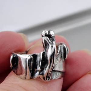 Hadar Designers The Lovers Handmade 925 Sterling Silver Ring 6.5,7,7.5,8 (H)SALE
