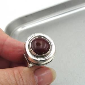 Hadar Designers Handmade 925 Sterling Silver Carnelian Ring size 7.5, 8 (H) SALE