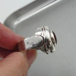 Hadar Designers Handmade 925 Sterling Silver Carnelian Ring size 7.5, 8 (H) SALE