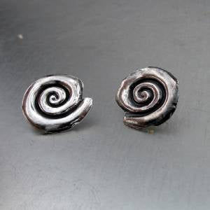 Hadar Designers Handmade Spiral 925 Sterling Silver Stud Post Earrings (H) SALE