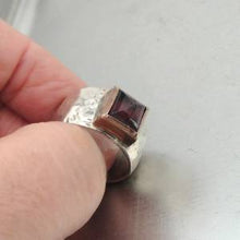 Load image into Gallery viewer, Hadar Designers 9k Rose Gold Sterling Silver Garnet Ring size 7, 7.5 (sp) SALE