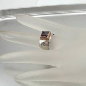 Hadar Designers 9k Rose Gold Sterling Silver Garnet Ring size 7, 7.5 (sp) SALE