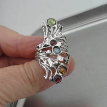 Load image into Gallery viewer, Hadar Designers Handmade Sterling Silver Tourmaline Ring size 6,7,8,9,10 (H 1588