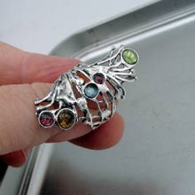 Load image into Gallery viewer, Hadar Designers Handmade Sterling Silver Tourmaline Ring size 6,7,8,9,10 (H 1588