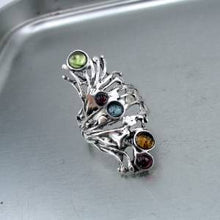 Load image into Gallery viewer, Hadar Designers Handmade Sterling Silver Tourmaline Ring size 6,7,8,9,10 (H 1588