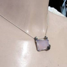 Load image into Gallery viewer, Hadar Designers 925 Sterling Silver Rose Quartz Pendant Handmade Modern (sp)SALE