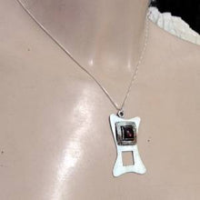 Load image into Gallery viewer, Hadar Designers Unique Handmade Modern Sterling Silver Garnet Pendant (H) SALE