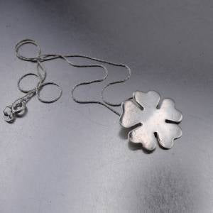 Hadar Designers Handmade Unique Modern Floral Sterling Silver Pendant (H) SALE