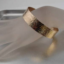 Load image into Gallery viewer, Hadar Designers Handmade Artistic 14k Gold Fil Hammered Bangle Bracelet (v)