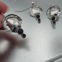 Load image into Gallery viewer, Hadar Designers Handmade Sterling Silver Black Onyx Earrings Pendant Set (H)SALE