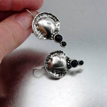 Load image into Gallery viewer, Hadar Designers Israel Handmade 925 Sterling Silver Black Onyx Earrings (H 2662)