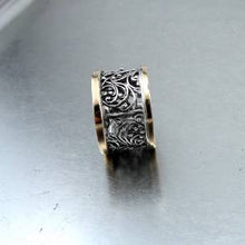 Load image into Gallery viewer, Hadar Designers Filigree 9k Yellow Gold Sterling Silver Ring 7,8,9,10,10.5,11(Sy