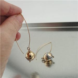 Hadar Designers Handmade Unique Art 14k Yellow Gold Fi Long Dangle Earrings (v