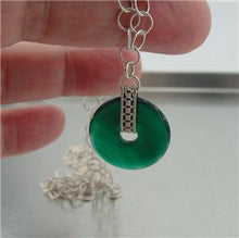 Load image into Gallery viewer, Hadar Designers Filigree Art 925 Sterling Silver Green Agate Pendent (H) SALE