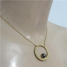 Load image into Gallery viewer, Hadar Designers Handmade Modern Gold pl Silver Pearl Pendant Necklace (V) SALE