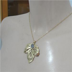 Hadar Designers Handmade Yellow Gold pl 925 Silver Druzi Leaf Pendant (V) SALE