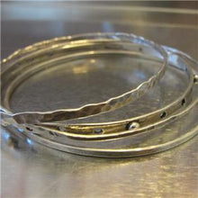 Load image into Gallery viewer, Hadar Designers Israel Handmade 925 Sterling Silver two Bangle Bracelets (V 82)Y