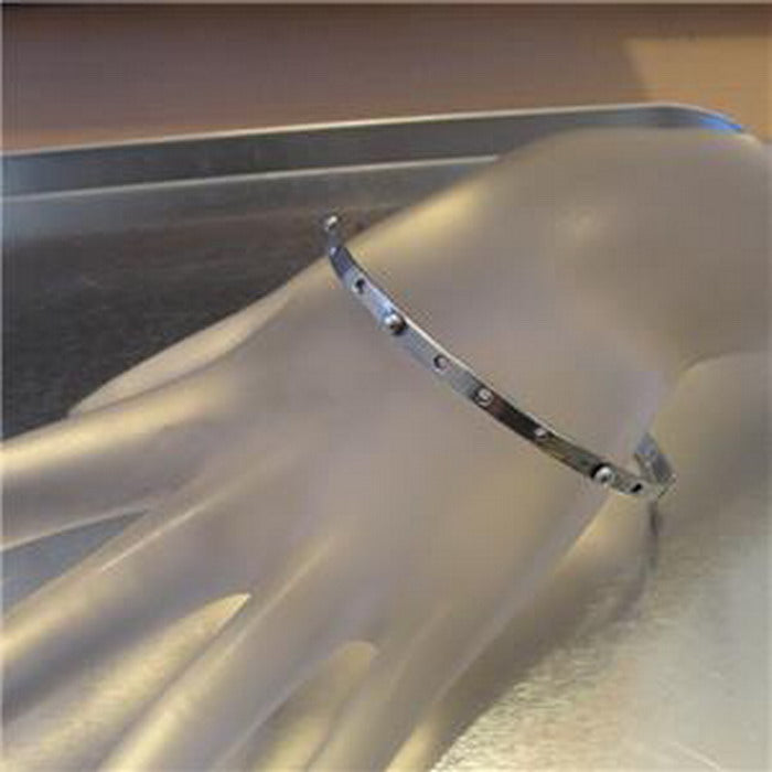 Hadar Designers Sterling Silver Bangle Bracelet 4mm Handmade Textured (V) SALE