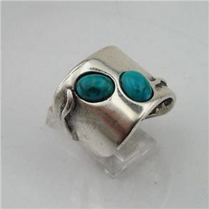 Hadar Designers Handmade 925 Sterling Silver Turquoise Ring size 6.5, 7 (H 1006y