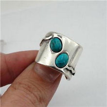 Load image into Gallery viewer, Hadar Designers Handmade 925 Sterling Silver Turquoise Ring size 6.5, 7 (H 1006y