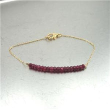 Load image into Gallery viewer, Hadar Designers Ruby Bracelet 14k yellow Gold F Delicate Genuine   (I b252) SALE