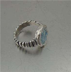 Hadar Designers Handmade 925 Sterling Silver Antique Roman Glass Ring 6,7,8,9(as