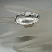 Load image into Gallery viewer, Hadar Designers 925 Sterling Silver Pearl MOP Ring 6,7,8,9,10 Handmade  (H 1544)