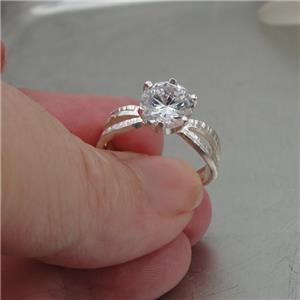 Hadar Designers Engagement 925 Silver Sparkling White Zircon Ring 5, 6.5, 7.5, 8