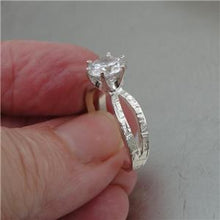 Load image into Gallery viewer, Hadar Designers Engagement 925 Silver Sparkling White Zircon Ring 5, 6.5, 7.5, 8
