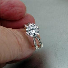 Load image into Gallery viewer, Hadar Designers Engagement 925 Silver Sparkling White Zircon Ring 5, 6.5, 7.5, 8