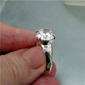 Hadar Designers Engagement 925 Silver Sparkling White Zircon Ring 6.5, 8.5 ()Y