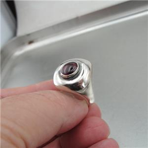 Hadar Designers Handmade 925 Sterling Silver Red Garnet Ring size 7.5 (H) SALE