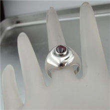 Load image into Gallery viewer, Hadar Designers Handmade 925 Sterling Silver Red Garnet Ring size 7.5 (H) SALE