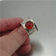 Load image into Gallery viewer, Hadar Designers Rustic Handmade Sterling Silver Carnelian Ring sz 7, 7.5 (H)SALE
