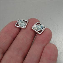 Load image into Gallery viewer, Hadar Designers 925 Sterling Silver Roman Glass Stud Earrings Handmade (AS) SALE