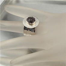 Load image into Gallery viewer, Hadar Designers Handmade 925 Sterling Silver Garnet Ring size 7, 6.5 (H) SALE