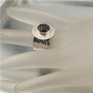 Hadar Designers Handmade 925 Sterling Silver Garnet Ring size 7, 6.5 (H) SALE