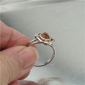 Hadar Designers Handmade 925 Sterling Silver Baltic Amber Ring size 8.5 (H) SALE