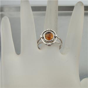Hadar Designers Handmade 925 Sterling Silver Baltic Amber Ring size 8.5 (H) SALE