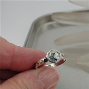 Hadar Designers Handmade Art 925 Sterling Silver Roman Glass Ring 6,7,8,9,10 (as