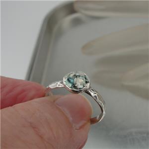 Hadar Designers Handmade Art 925 Sterling Silver Roman Glass Ring 6,7,8,9,10 (as