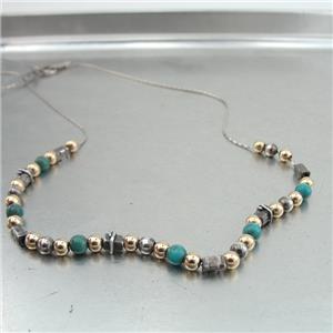 Necklace Turquoise 14K Gold Fil 925 Sterling Silver Hadar Designers (L) Last