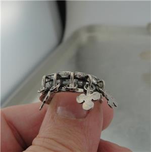 Charm Ring 925 Sterling Silver sz 7.5,8 Unique Handmade Hadar Designers  (H) LAST