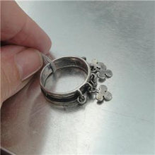 Load image into Gallery viewer, Hadar Designers 925 Sterling Silver Charm Ring sz 7.5,8 Unique Handmade (H) LAST